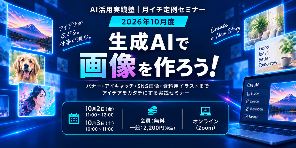 AI活用実践塾　定例セミナー（2026年10月）